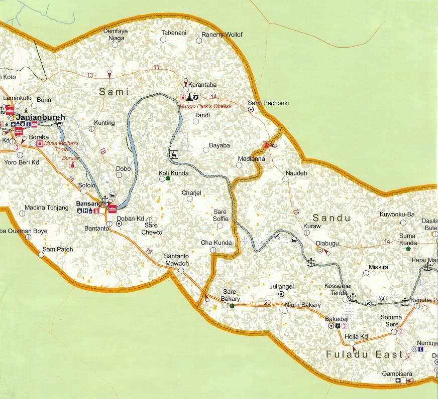 Janjanbureh & Georgetown map